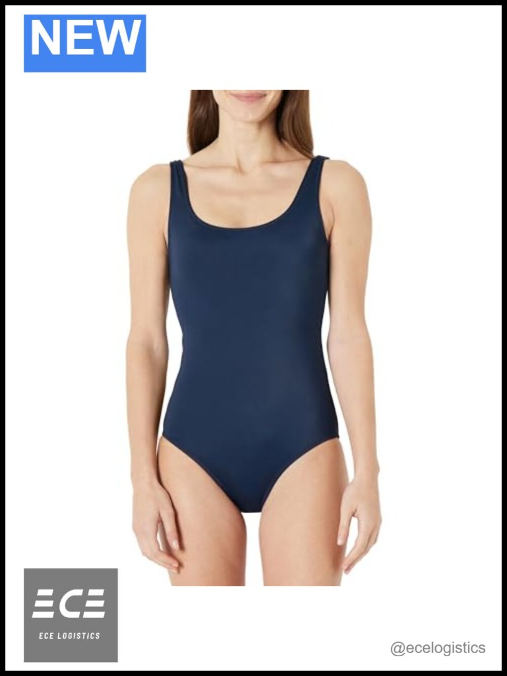 Women's One-Piece Scoop Neck Swim Swimsuit Full Coverage